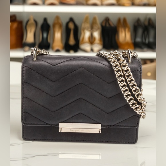 KATE SPADE Reese Park Hazel • PXRUA030 • Leather Black Chain Strap Bag MSRP $270 - Picture 1 of 10